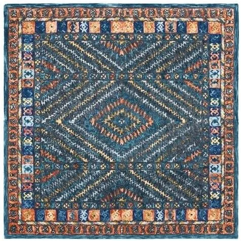 Miniatura 7 de SAFAVIEH Aspen Collection - Alfombra decorativa de 2 x 3 pies, color óxido y verde, lana bohemia hecha a mano, ideal para zonas de alto tráfico