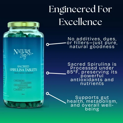 Miniatura 5 de NaturalZing - Tabletas de espirulina orgánica 100% pura, sin OMG, verduras diarias, proteína vegana superalimentaria y apoyo antioxidante, rico