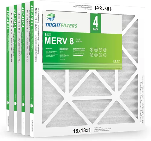 Miniatura 13 de TRIGHTFILTERS Filtro de Aire 20x20x1 pulgadas Paquete de 2, Filtros Plisados Duraderos MERV 8 para Hogar HVAC AC Calefacción, Repuesto de Filtro