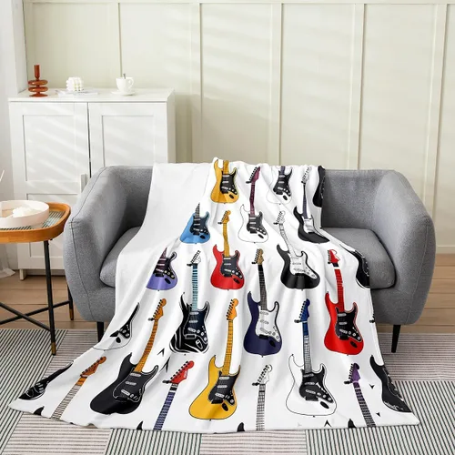 Miniatura 26 de Castle Fairy Manta de forro polar con botas de vaquero, manta de guitarra musical bohemia para niños y niños, manta de vaquera rústica occidental