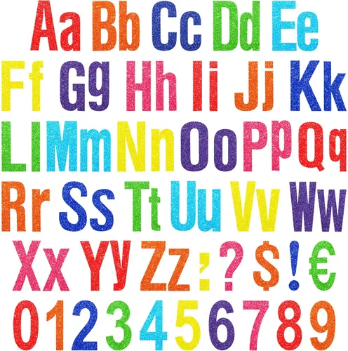 Miniatura 10 de Tenare Juego de 134 letras coloridas del alfabeto de 5 pulgadas, letras del alfabeto, números y recortes de puntuación para tablón de anuncios, Negro