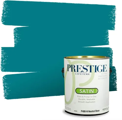 Miniatura 227 de Prestige Paints. - Base y pintura para exteriores en un solo galón, 1 galón. plano, comparable con Sherwin Williams Topsail. SW6799-PCM