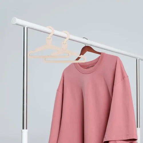 Miniatura 3 de SEWACC 5 perchas de madera de animales de dibujos animados para niños y niñas, organizador de armario premium para ropa de recién nacidos