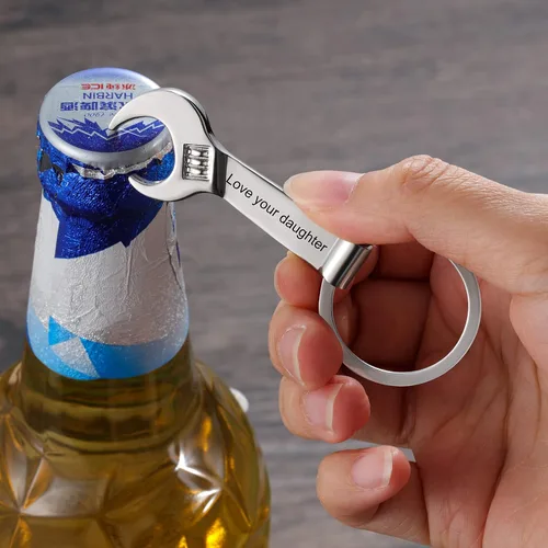 Miniatura 3 de Llavero personalizado para abridor de botellas, llavero personalizado para abridor de botellas de cerveza, grabado cualquier texto, llavero