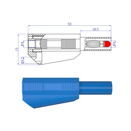 Miniatura 2 de Cable de prueba de enchufe de plátano de seguridad de 0.157 in, 5 uds., 39.4 in/3.3 pies, línea cubierta de seguridad totalmente aislada para cable