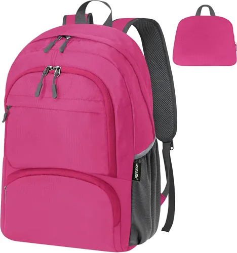 Miniatura 11 de HOLYLUCK Mochila plegable de senderismo ligera de 20L para hombres y mujeres, bolsa de hombro plegable al aire libre para viajes pequeños, naranja