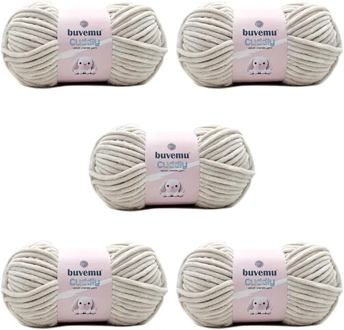 Miniatura 64 de Hilo de felpilla de terciopelo, súper suave y esponjoso, para tejer, hacer manualidades, color amigurumi, duradero para el desprendimiento, 3.53