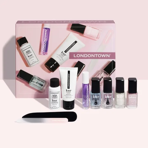 LONDONTOWN Juego completo de esmaltes de uñas más queridos e imprescindibles, esenciales de manicura, cuidado de uñas, herramientas para cutículas