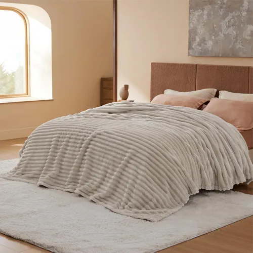 Miniatura 9 de Bedsure GentleSoft Mantas tamaño Queen para cama, mantas suaves y acogedoras para mujer, lindas mantas grandes de forro polar para niñas, lino, 90 x