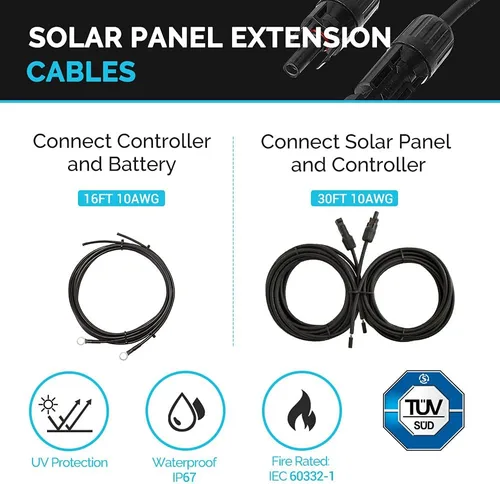 Miniatura 5 de Renogy - Kit de panel solar monocristalino para caravana de 200 vatios y 12 voltios con controlador de carga Adventurer 30A LCD PWM y soportes