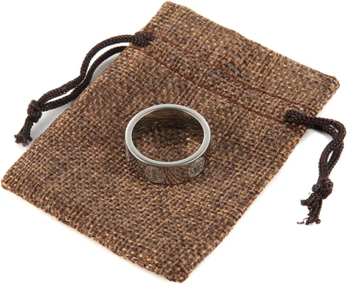 Miniatura 6 de HZMAN Anillo de 0.315 in de San Benito para hombre, acero inoxidable, retro, católico, romano, exorcismo, protección cruz, regalo de joyería