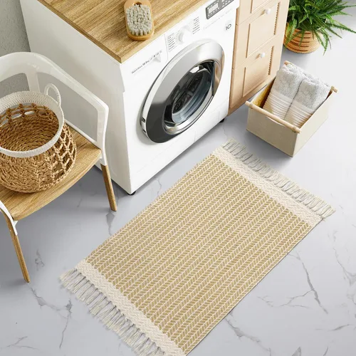 Miniatura 9 de Lahome Alfombras de Baño Bohemias, Tapete Pequeño de 2 x 3 pies para Puerta Principal, Alfombra Ligera de Cocina, Alfombra de Área de Algodón Tejido