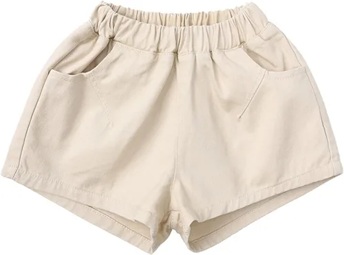 Pantalones cortos de verano con cintura elástica para niños pequeños, pantalones cortos de verano de color sólido