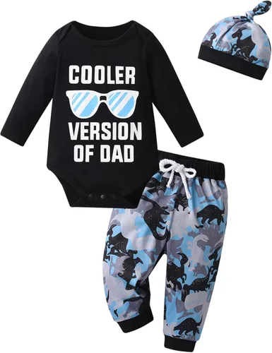 Miniatura 5 de Kulcerry Conjunto de 3 piezas de ropa de bebé niño de manga larga + pantalones + sombrero