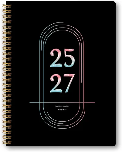 Miniatura 9 de Agenda mensual 2025-2027, agenda de 24 meses, calendario 2025-2027, julio 2025 a junio 2027, cubierta de cartón duro A4-8.6 x 11.3 pulgadas