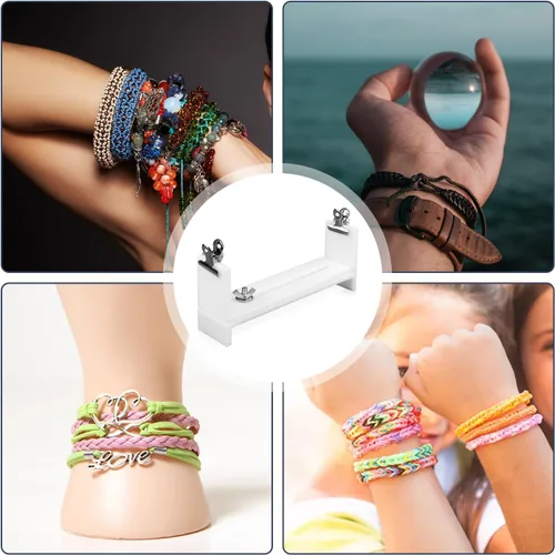 Miniatura 7 de PEUTIER Plantilla de pulsera, kit de pulseras de paracaídas ajustables en forma de U, fabricante de pulseras con 2 clips para tejer cuerda