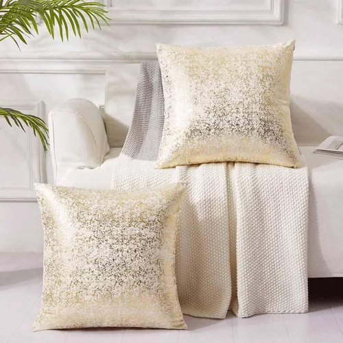 Miniatura 10 de EUCIOR Fundas de almohada plateadas, fundas de cojín blancas de terciopelo, fundas de almohada decorativas cuadradas de 22 x 22 pulgadas para Plata