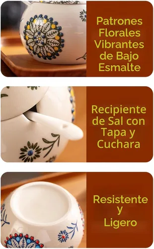 Miniatura 7 de Salero de Cerámica con Tapa y Cuchara, Tarro Grande de Sal con Forma de Pollo de 13 OZ, Porta Sal para Encimera, Café, Azúcar, Especias y Dulces