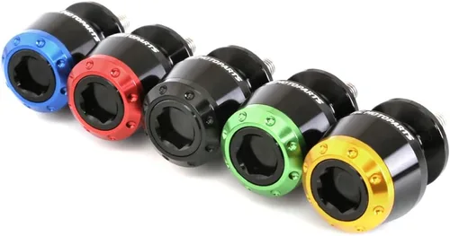 Miniatura 3 de MC MOTOPARTS ATOM - Carretes de basculante CNC verdes de 0.394 in compatibles con Vulcan 650 S 15-19 2020 Ninja 300R 250R ZX-10R 04-10