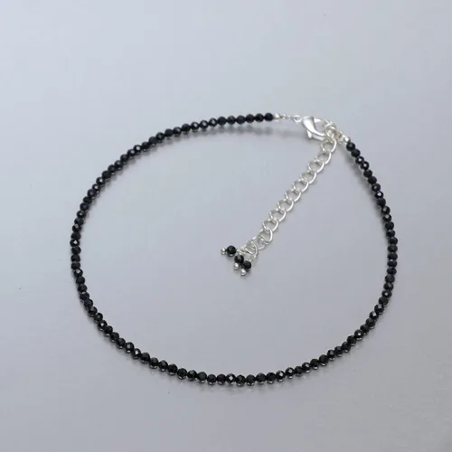 Miniatura 12 de Gempires - Tobillera ligera hecha a mano con cuentas, diseño clásico, hipoalergénica, chapada en plata de 11 pulgadas, regalo único para uso diario