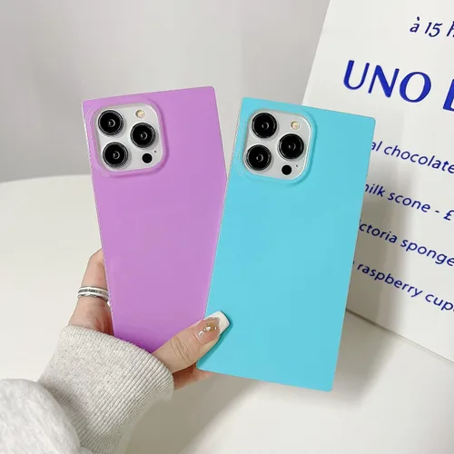 Miniatura 7 de Compatible con Neon Phone Rectangle iPhone 14 Funda para mujer, diseño de lujo de fluorescencia brillante, flexible, suave, delgada, de gel de goma