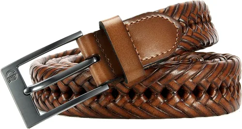 Miniatura 7 de CHAOREN Cinturones trenzados de cuero para hombre, cinturón de cuero tejido casual de 1 18 pulgadas para pantalones de vestir