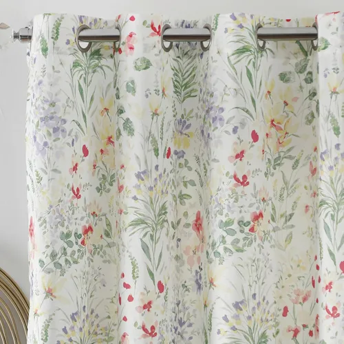 Miniatura 10 de naturetalk Cortinas de privacidad con patrón floral mixto, no se transparentan, cortinas lisas y sedosas con ojales plateados antiguos en la parte