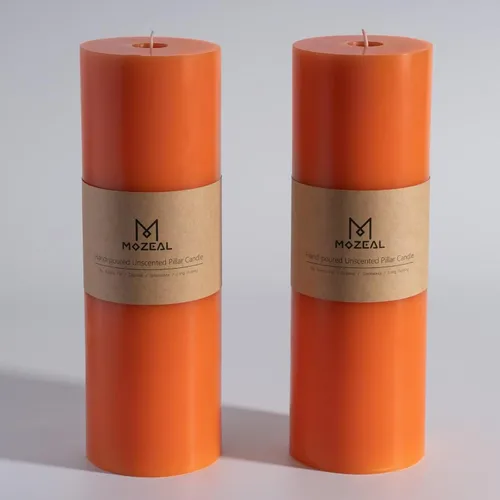 Miniatura 26 de MOZEAL Velas grandes sin perfume vertidas a mano de 3 x 8 pulgadas, sin humo, juego de 2, combustión lenta, sin goteo, aproximadamente 150 horas