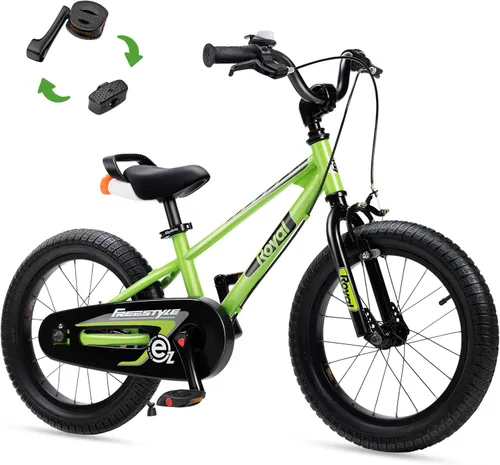 RoyalBaby EZ Kids Bike 12 14 16 18 20 Inch Balance Pedal 2-in-1 Training Bicycle Boys Girls Ages 3 to 12 Years Easy Learn for Beginners