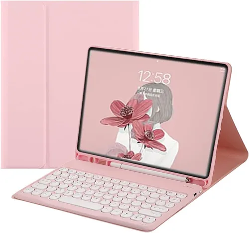 Miniatura 15 de Funda para teclado Fire HD 10 Plus/Fire HD 10 (11ª generación, versión 2021) Funda para teclado de color con llave redonda inalámbrica desmontable