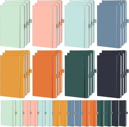 Miniatura 11 de Laumoi Paquete de 40 cuadernos de bolsillo, tamaño A6, mini diario de tapa dura, cuadernos forrados de cuero PU de 3.5 x 5.5 pulgadas, bloc de notas