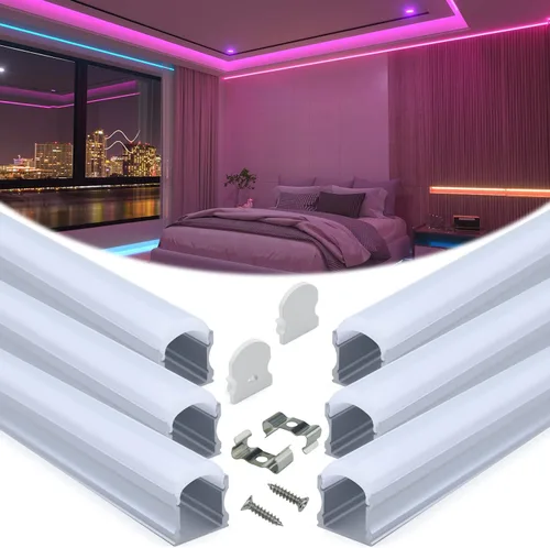Miniatura 11 de Muzata Paquete de 10 canales LED de 6.6 pies/6.6 ft excelente sin manchas con cubierta blanca lechosa más gruesa, sin puntos calientes, tira LED más