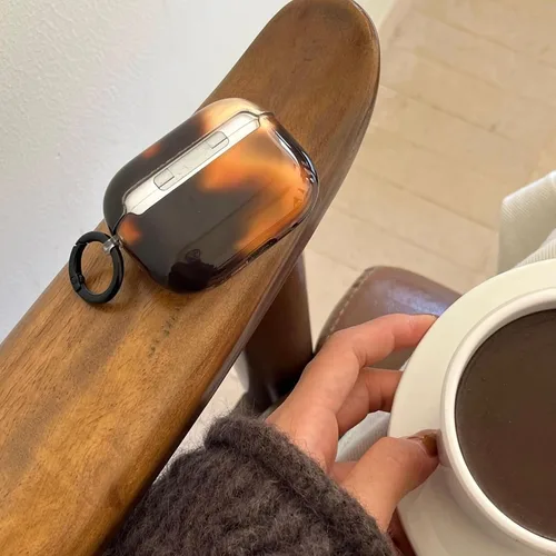Miniatura 4 de Linda funda para AirPod 1/2 generación con cerradura, diseño de tortuga vintage con diseño de animal retro y elegante diseño de leopardo brillante