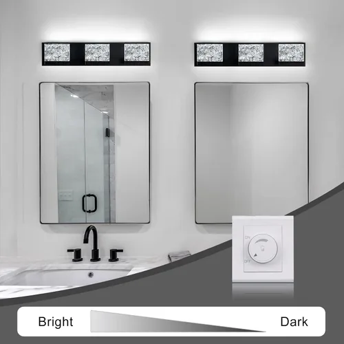 Miniatura 2 de EDISLIVE Moderna lámpara de tocador de baño de 21.7 pulgadas, 3 luces LED regulables para pared de baño, para sala de estar, dormitorio, 6000 K