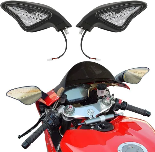 Miniatura 13 de SLMOTO Retrovisores LED integrados para Suzuki Katana GSXR 600 750 1000 04-16 600RR 03-19 CBR 600 F4i 01-07