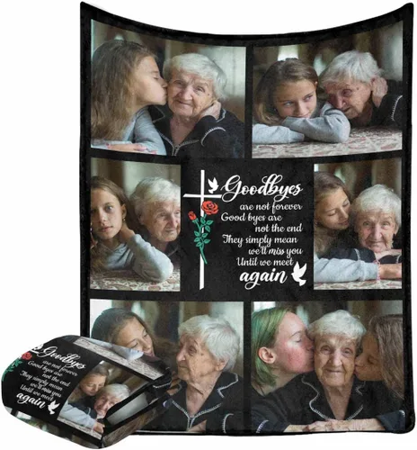 LOSARON Manta conmemorativa con foto personalizada en memoria amorosa para la pérdida de un ser querido, siempre en mi mente para siempre en mi N.º 3
