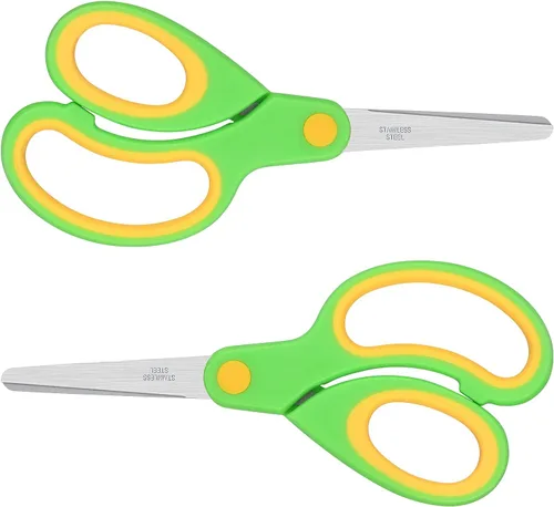 Miniatura 8 de ELECKEY Tijeras para zurdos para niños de 5.75 pulgadas, tijeras puntiagudas para estudiantes escolares y zurdos, romas, paquete de 2 (azul)