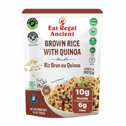 Miniatura 11 de Eat Regal Arroz negro antiguo, paquete de 6, 8.8 onzas, sin OMG, certificado Kosher y Halal, listo para 1.5 minutos, sin gluten