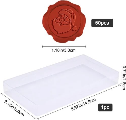 Miniatura 2 de CRASPIRE 50 calcomanías de sello de cera de Navidad, sello autoadhesivo de Papá Noel para sobres rojos, invitaciones de boda, tarjetas