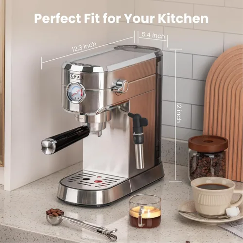 Miniatura 5 de Gevi Espresso Expresso Machine 20 bar con espumador automático de leche, cafetera de café espresso profesional con varita de vapor, máquina compacta