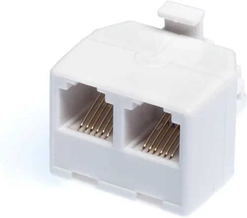 THE CIMPLE CO Divisor de teléfono de 2 líneas para línea fija - Divisor de teléfono de 2 vías (1 y 2 líneas) con conector Keystone RJ11 - Divisor y