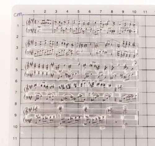 Miniatura 4 de NZJ Vintage Inglés Palabras Sentimiento Fondo Música Notas Borrar Sellos Tarjetas para Grabado Carpeta Plantillas Artesanías Álbum de Tarjetas