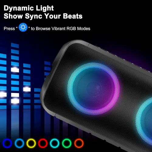 Miniatura 2 de Altavoz Bluetooth con sonido estéreo HD de 360°, nuevo altavoz inalámbrico portátil IPX7 impermeable, llamada HD, emparejamiento TWS, micrófono Negro