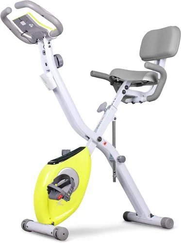 Miniatura 10 de leikefitness LEIKE X Bicicleta plegable ultra silenciosa, bicicleta vertical magnética con monitor de frecuencia cardíaca, monitor LCD y fácil