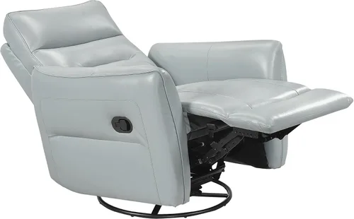 Miniatura 12 de Lexicon Silla reclinable giratoria, sillón reclinable manual de cuero de grano superior, cómodo sillón reclinable para guardería, silla reclinable