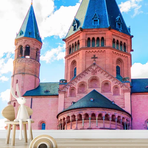 Miniatura 11 de IDEA4WALL Adhesivo mural removible para pared, cielo azul, castillo mágico místico, fantasía y ciencia ficción, arquitectura, fotografía, arte