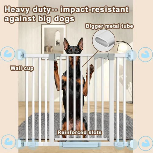 Miniatura 3 de Puerta de bebé extra alta de 41 pulgadas para perros grandes y mascotas en interiores, sin saltar, 30-40.9 pulgadas de ancho, puerta resistente