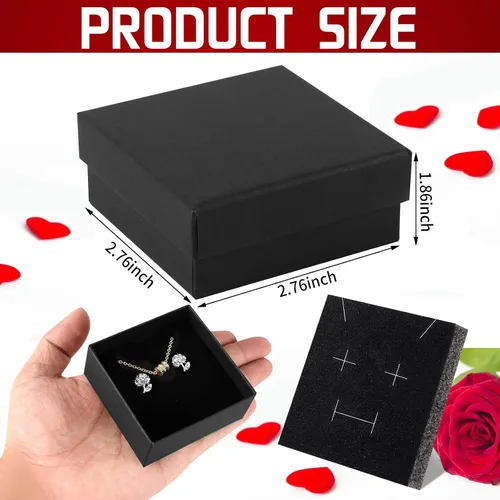 Miniatura 2 de Jewelry Gift Boxes Small Gift Boxes for Necklace Ring Bracelet Earring Cotton Filled Jewelry Box