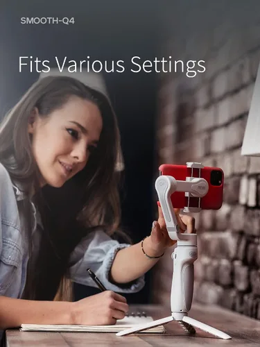 Miniatura 7 de ZHIYUN Smooth Q4 Combo cardán estabilizador, cardán de teléfono inteligente de 3 ejes, barra de extensión incorporada, plegable y portátil, cardán