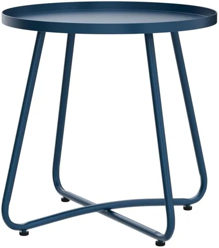Miniatura 5 de danpinera - Mesa auxiliar de acero resistente a la intemperie, metal, redonda y pequeña para exteriores, para patio, balcón, jardín y mesita